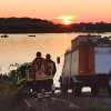 Alarmübung der Wasserrettung auf der Elbe bei Dömitz